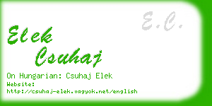 elek csuhaj business card